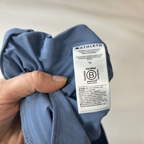 Athleta Nolita Slim Tapered Crop Pant Women’s 10 Cottage Blue Athleisure - Picture 8 of 11